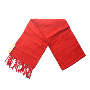 Steve Madden Solid Red Holiday Wrap Blanket Scarves Scarf Fringe Fall Winter NEW